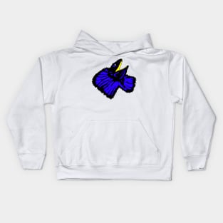 Stylized Neon Blue Frilled-neck Lizard Kids Hoodie